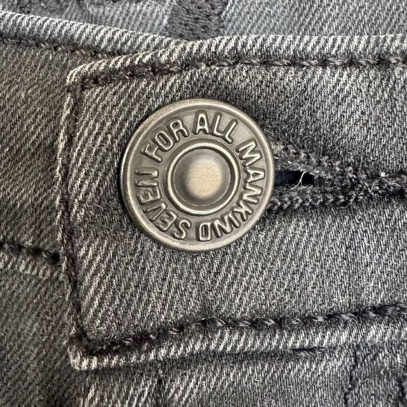 VIntage 7 For All Mankind The Trouser Dark Grey Stretch Low Rise Wide Leg Jeans - Picture 5 of 15